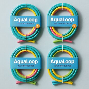 Hovuz üçün yığılmış AquaLoop dəstlərinin yuxarıdan çəkilmiş görüntüsü