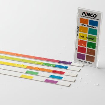 Hovuz üçün test zolaqları və rəng cədvəli olan pinco balans kartı