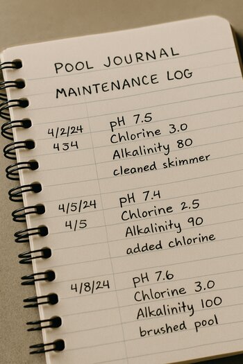 Hovuz jurnalı dəftərində su və havaya dair qeydlər yazılır