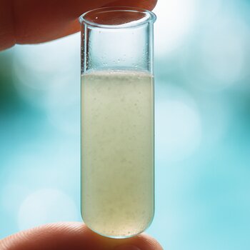 Bulaniq hovuz suyundan götürülmüş nümunə şüşə qabda
