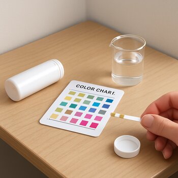 Hovuz suyu test zolaqları ilə kiçik analiz guşəsi